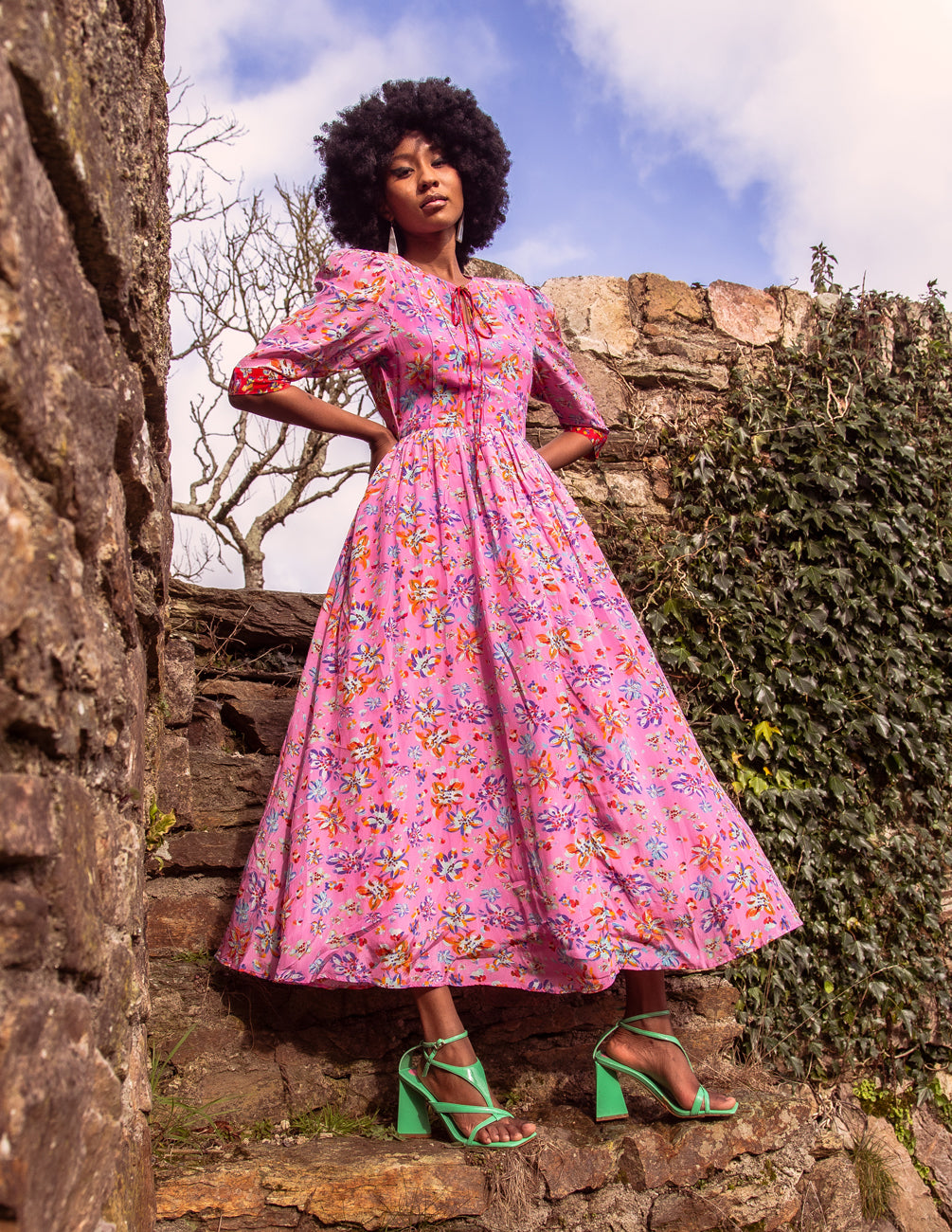 Pink african hotsell print dress